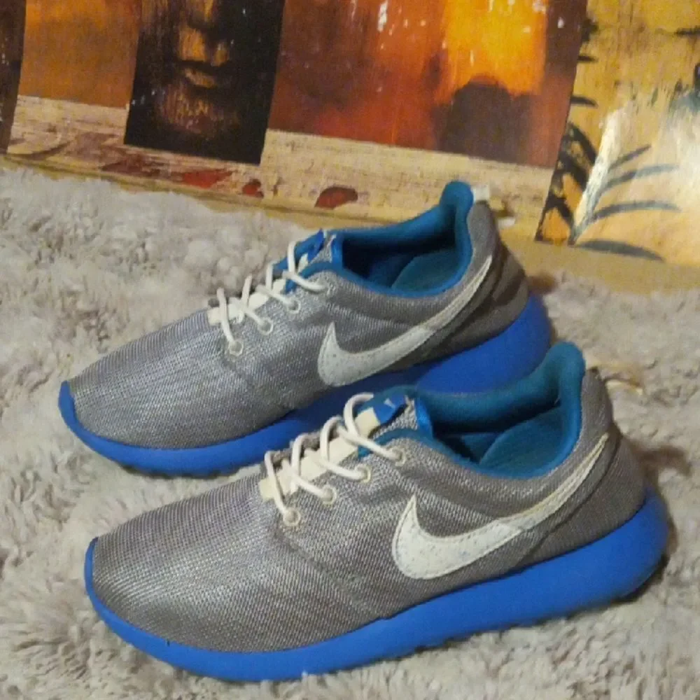 Nike Roshe ONE SE Running Gray and Blue Youth